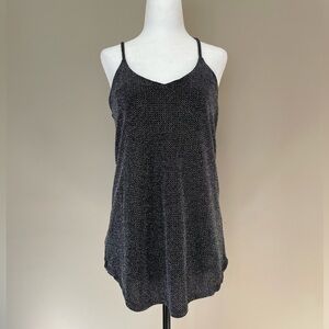 Lined RW&Co Black Shimmery Metallic Tank - Size XS